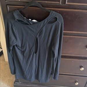 Athleta Back Cutout Detail Long Sleeve Top in Black